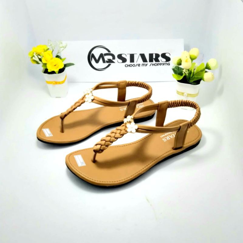 mqstars-Sandal Tali Jepit Kepang Bunga