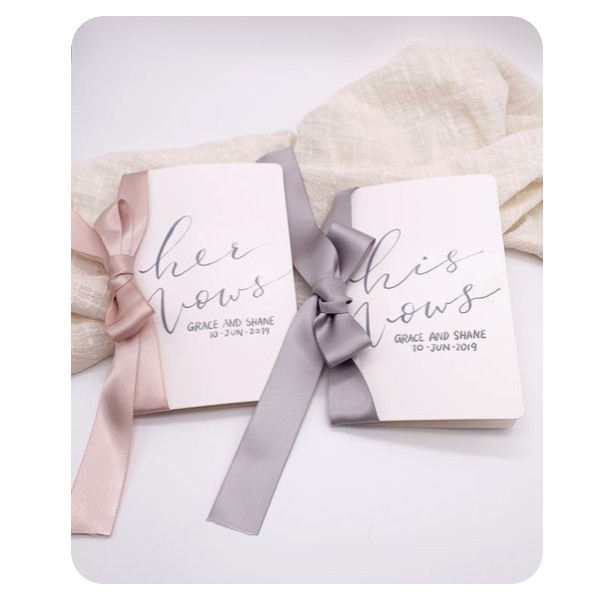 His and Her Vow Cards Vow Card / Wedding Vow Book/ Calligraphy custom