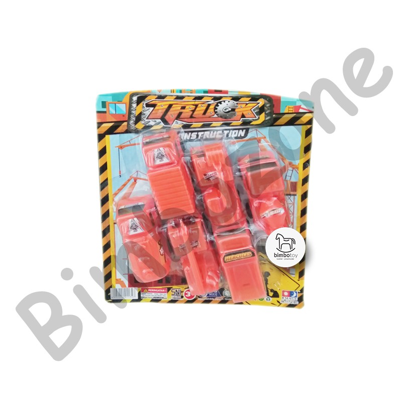 Bimbozone - Mainan Mobil Car Vehicles Set Mobil anak Mobil mainan - TRUCK CONSTRUCTION (6pc per set)