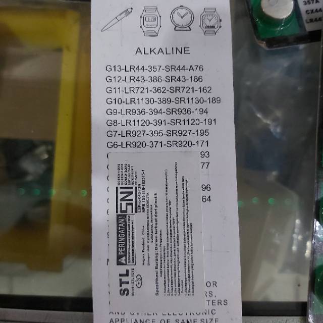Alkaline Baterai Kancing SNI LR44 AG13 357A CX44 Battery SNI-2