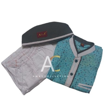 (BARU) Koko AJ lengan pendek Baju muslim anak laki-laki