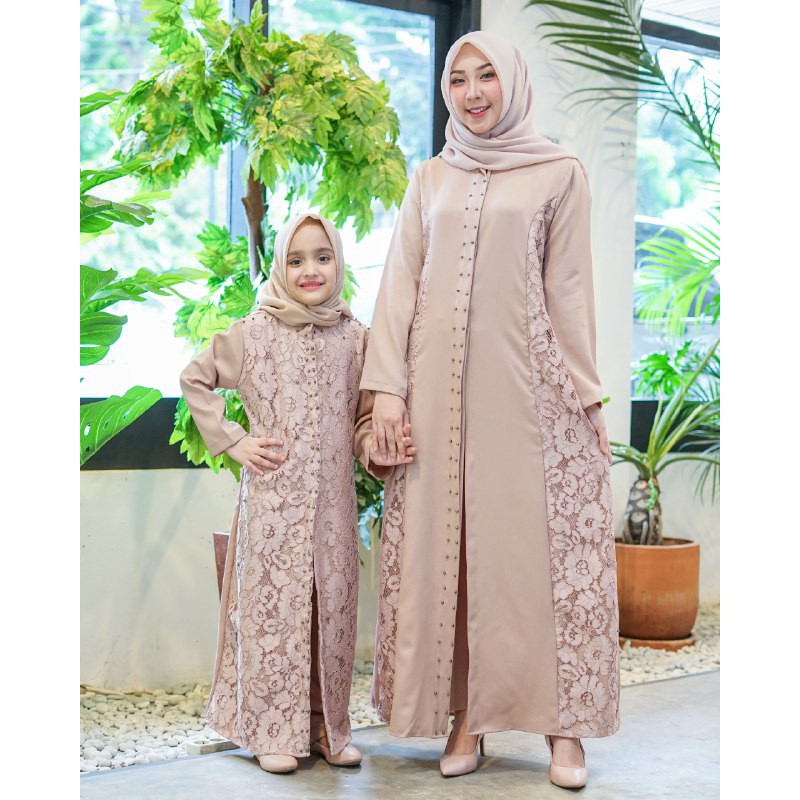  Gamis  Marsanda Set Couple Ibu dan Anak  Maxi Brukat  Fashion 