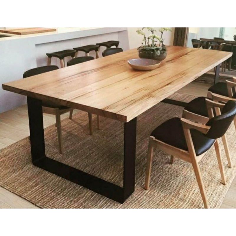 meja makan minimalis kaki besi