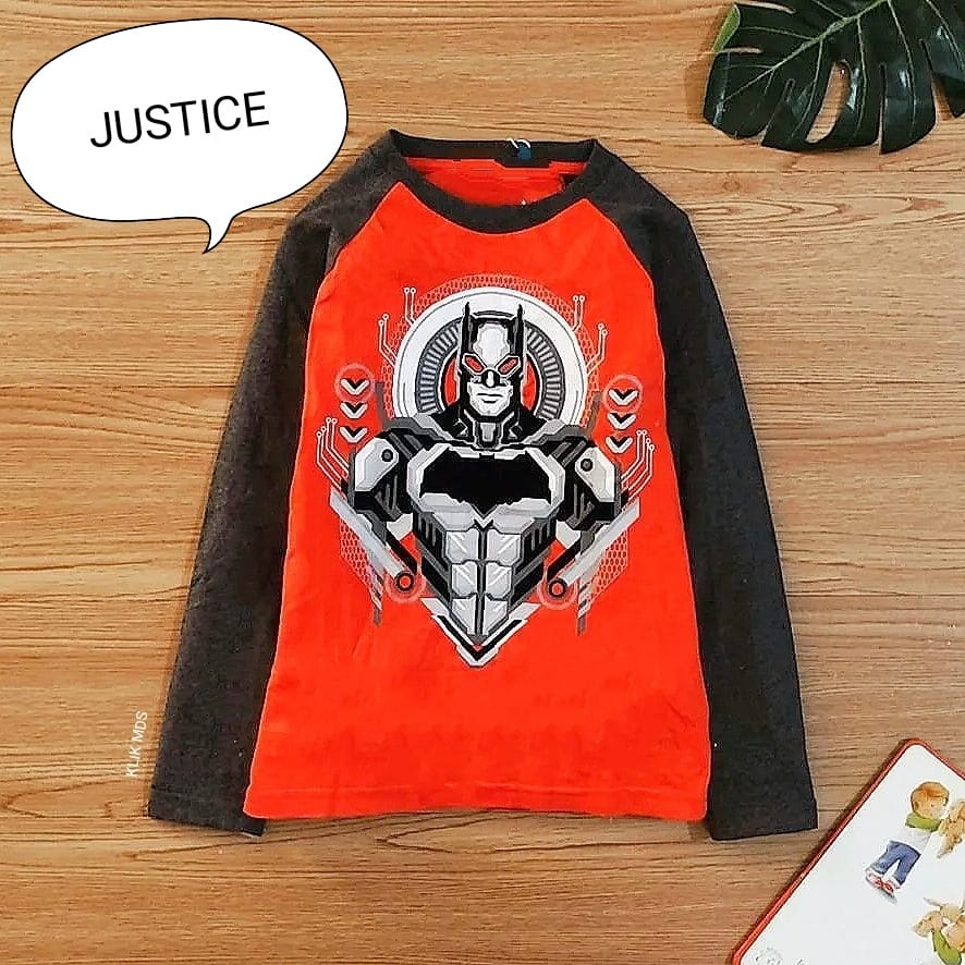 Kaos Lengan Panjang Anak Laki-Laki Motif Justice