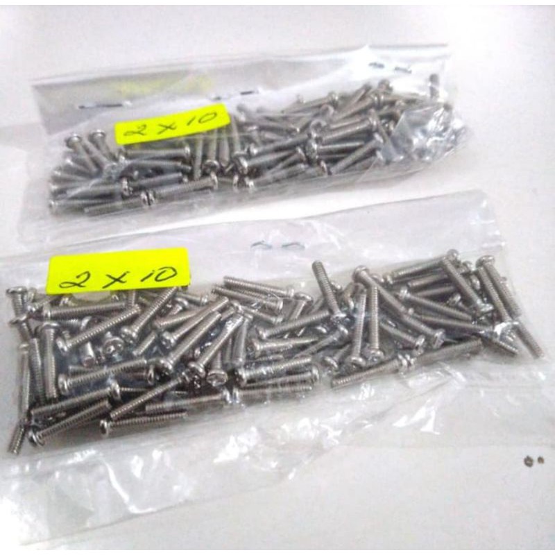 Baut 2 mm panjang 10 mm perset isi 100 pcs