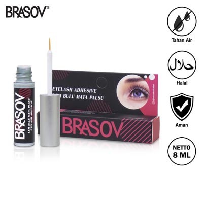 BRASOV Lem Bulu Mata Palsu 8 ML Tahan Air Eyelash Adhesive Perekat Bulu Mata Palsu BPOM Halal