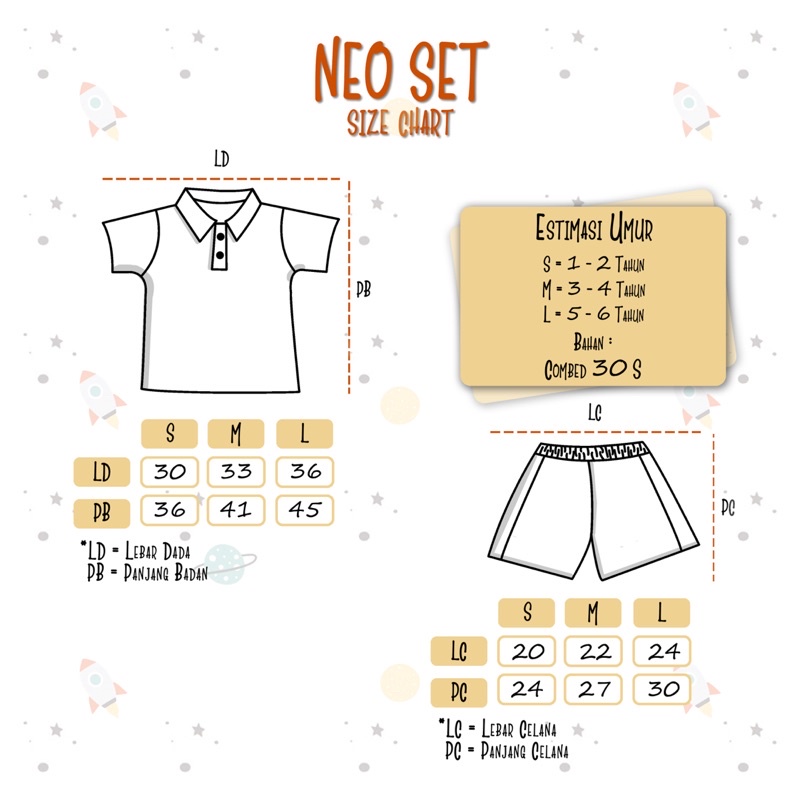 LITTLECAIM - NEON SET | baju anak unisex