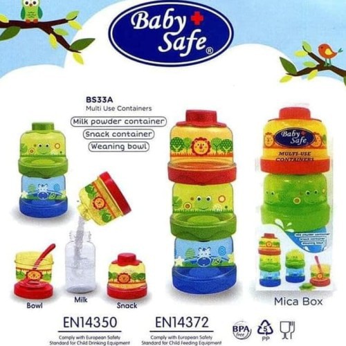 aby Safe Multi Use Container Susu Bubuk BS33A / Babysafe Tempat Susu Formula Serba guna