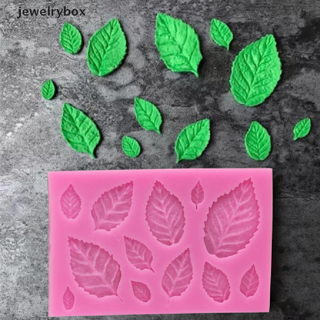 Cetakan Fondant Bentuk Daun Mawar Bahan Silikon Untuk Dekorasi Kue
