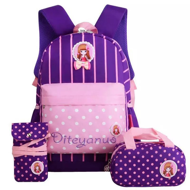 [COD] tas ransel anak wanita motif barbie salur warna warni / tas anak paud/ tas anak tk perempuan