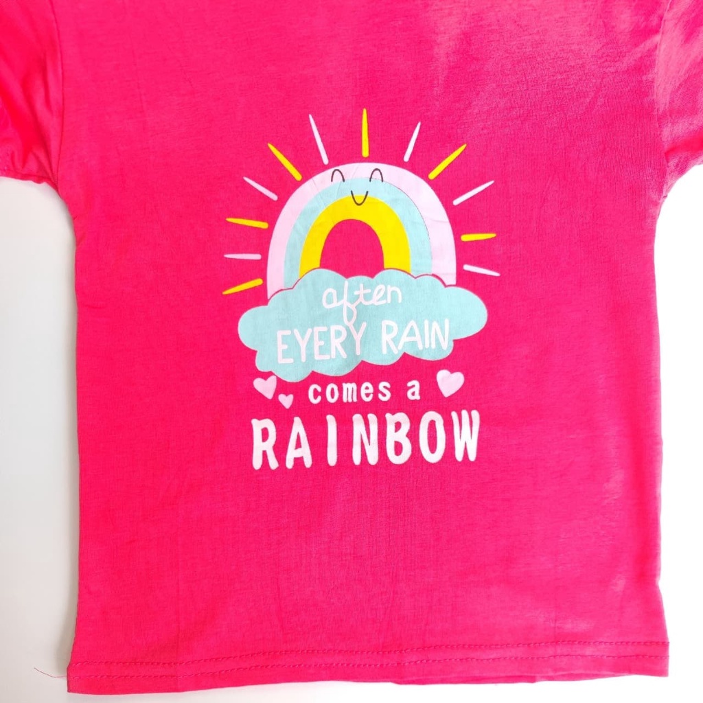 Promo !! Atasan anak perempuan / Kaos anak perempuan import / Atasan comes a rainbow ukuran 6 bulan - 24 bulan