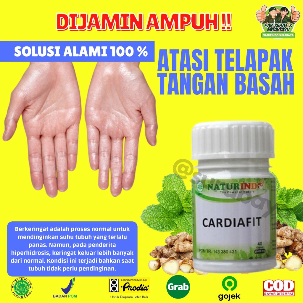 Obat Jantung Koroner Obat Jantung Lemah Telapak Tangan Berkeringat Obat Jantung Herbal Jamu Jantung Sesak Nafas Obat Herbal Perawatan Jantung Jantung sering Berdebar Nyeri Dada sebelah Kiri Tradisional BPOM CARDIAFIT Naturindo Surabaya-TELAPAK TANGAN BASAH