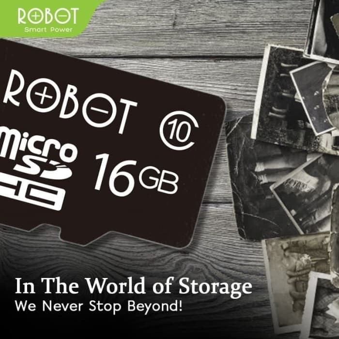 (NEW) ROBOT 16GB Memory Card Micro SD Class 10 Speed with Package (BY 88ACC)