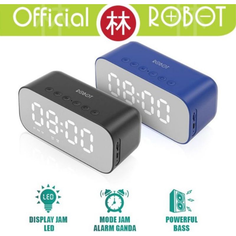 Robot RB650 speaker bluetooth alarm clock LED Indicator bluetooth 5.0 hitam