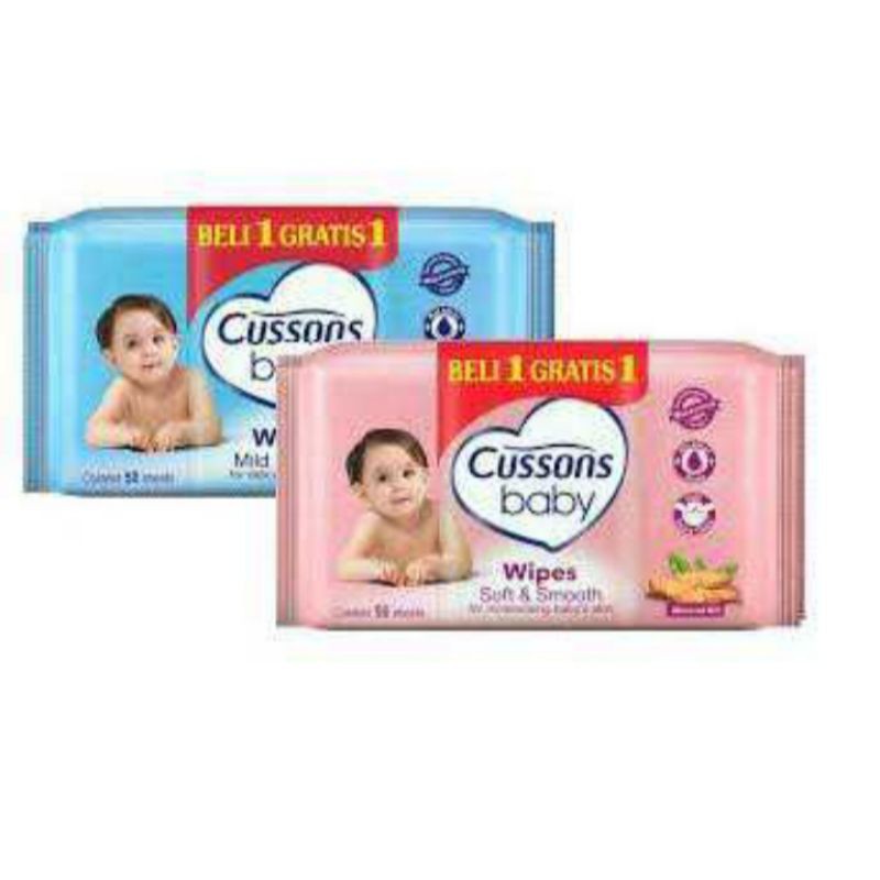 CUSSONS BABY WIPES 50'S NATURALLY '50 BELI 1 GRATIS 1