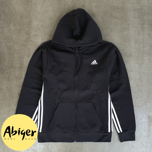 white adidas jacket with black stripes