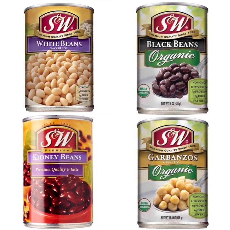 

S&W White Beans/Kidney Beans/Garbanzo Beans/Organic Black Beans/Kacang Merah/Organik Usa