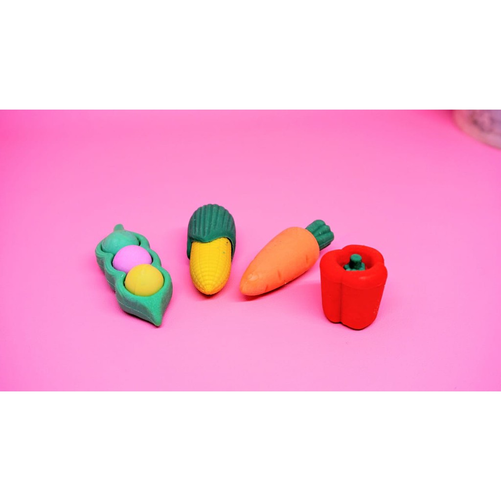 

PENGHAPUS SAYUR SAYURAN SET 4 PCS UNIK LUCU ERASER HAPUSAN READY STOCK WORTEL KACANG JAGUNG PAPRIKA