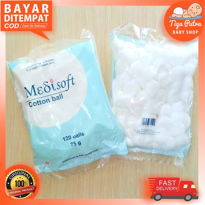 Medisoft Kapas Cotton Ball Bulat Bola Steril Perawatan Bayi Baby Isi 120 Balls Kapas Bulat Bola