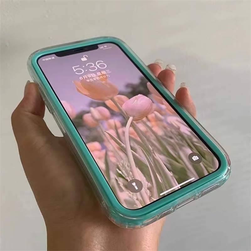 3 in 1 Soft Case Silikon TPU Tebal Shockproof Untuk iPhone 13 Pro Max 12 11 Pro Max X XS Max XR 6 6s 7 8 Plus SE2020