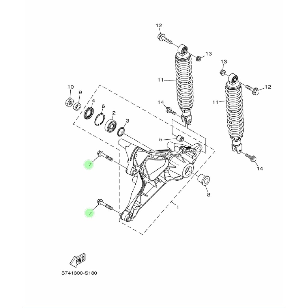 BAUT SWING ARM FORK XMAX X MAX 250 ORIGINAL YGP 95812-10060