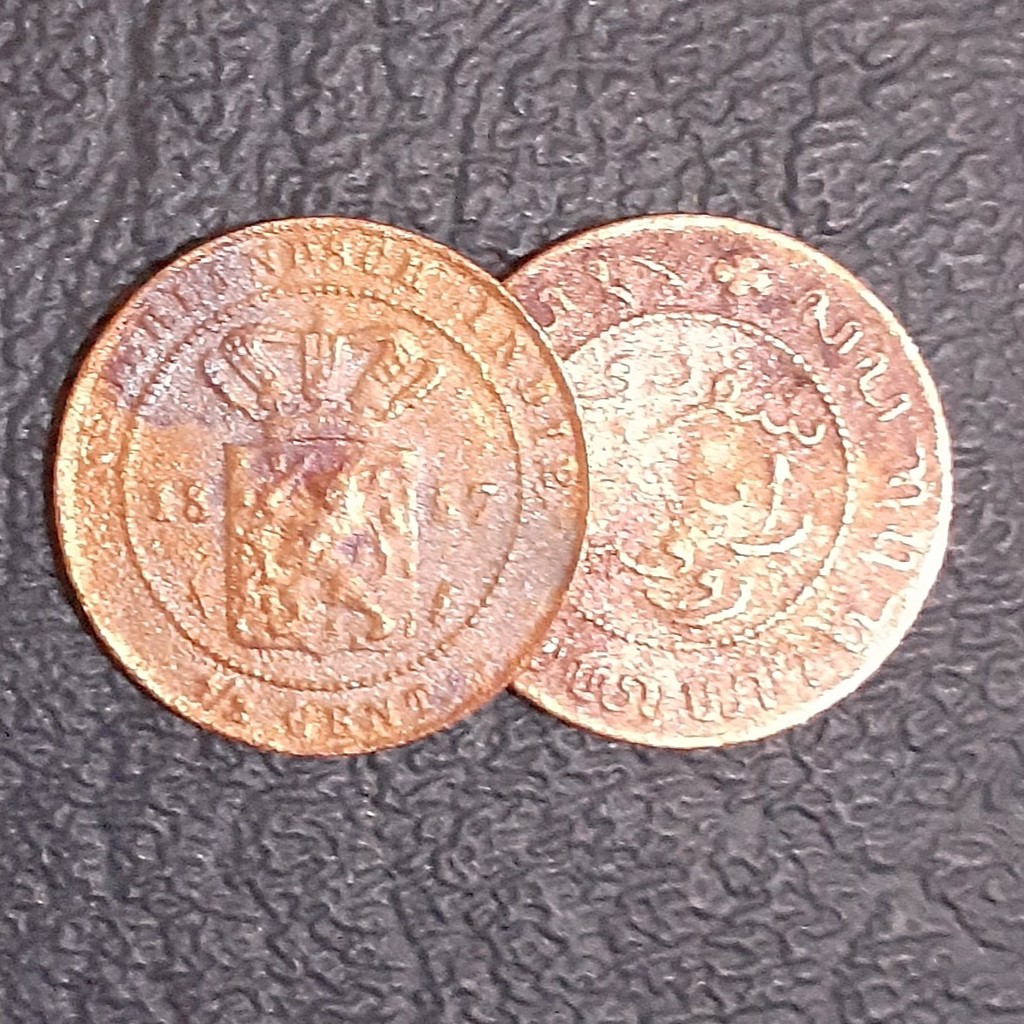 Uang kuno koin 1/2 Cent Nederlandsch Indie tahun 1857