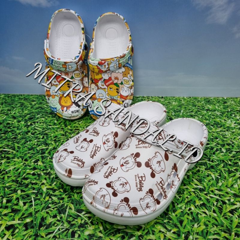 HEMA Sendal Kodok Pria Wanita Printing FANTASY  / Sendal Baim / Sepatu Sandal Crocs New Motif