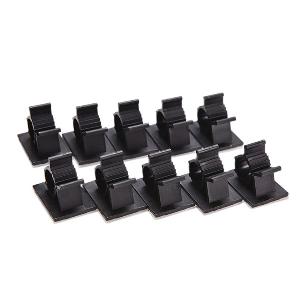 QUINTON Car 16mm Hot 10 Pcs/Set Cable Clamp Tie Organizer Fixer Black Wire Holder Adhesive/Multicolor