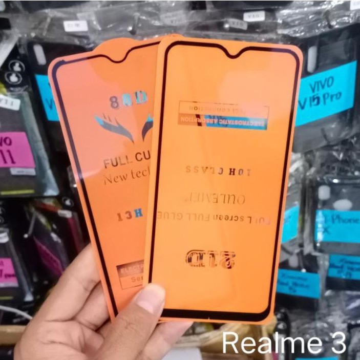 Tempered Glass Realme 3 Full Cover Premium Quality