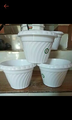 Pot Bunga Shallom - 20cm Putih