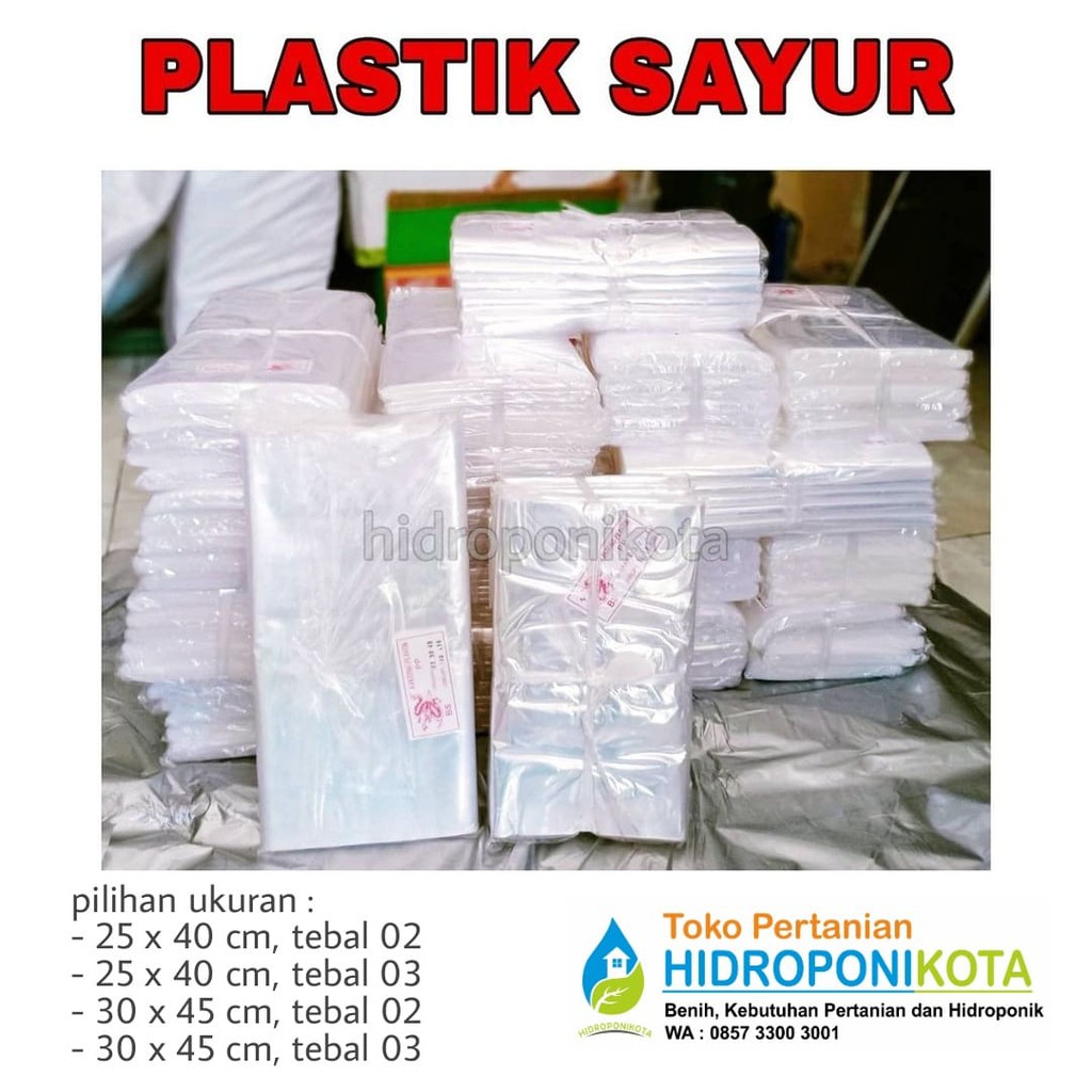 PLASTIK SAYUR ukuran 30 x 45 cm, tebal 03, isi 100 lembar