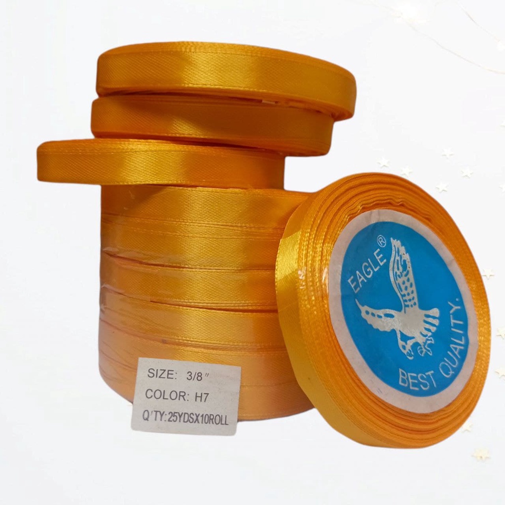 

Pita Satin Eagle 3/8 Inch Warna Kuning Mustard (1Roll) - Pita Satin