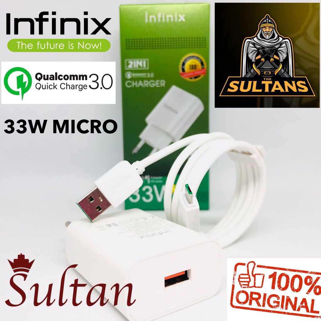 MINIGO GROSIR Travel Charger ORI INFINIX 33W Fast Charging Micro USB DAN TYPE-C Casan Infinix Micro Zero X Pro 1usb 33W Vooc Charger Infinix Micro Qualcomm 33W Vooc