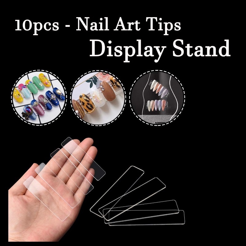 10PCS  NAIL ART TIPS DISPLAY STAND ACRYLIC - AKRILIK UNTUK PAJANGAN KUKU PALSU