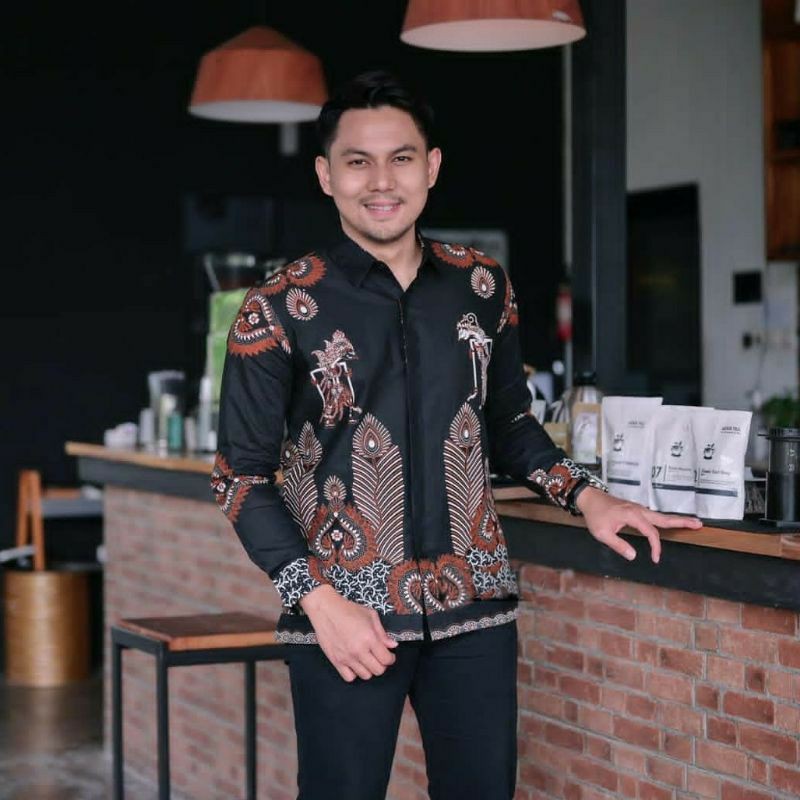 Kemeja Batik PREMIUM TERBARU Batik Pria Lengan Panjang Bahan Katun Premium Reguler Fit E101