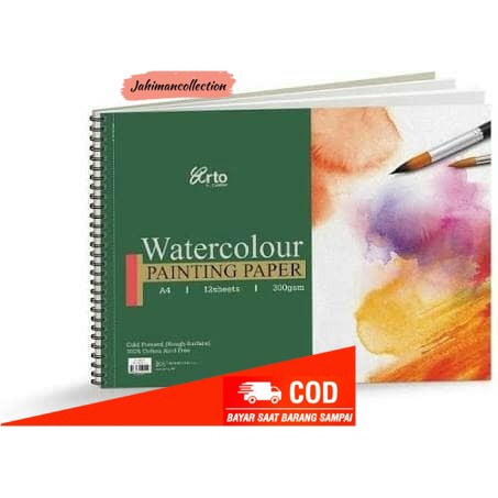 

✨ BISA COD ✨ Arto Watercolour Paper A4 Wire O -300gsm- Cotton