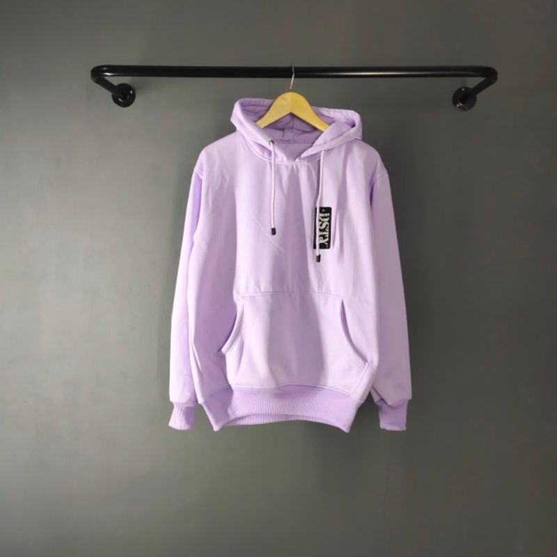 JAKET HOODIE POLOS HOODIE POLOS BAHAN TEBAL-Lilac