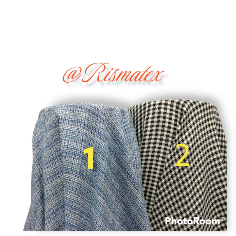 bahan semi wool_kain semi wool kotak cocok untuk kemeja,blazer,tunik,celana dll