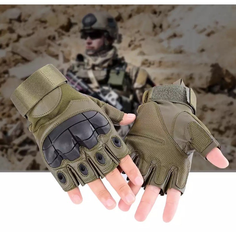 Sarung Tangan Motor Batok Half Glove Airsoft Biker Racing Army Tactical Outdoor