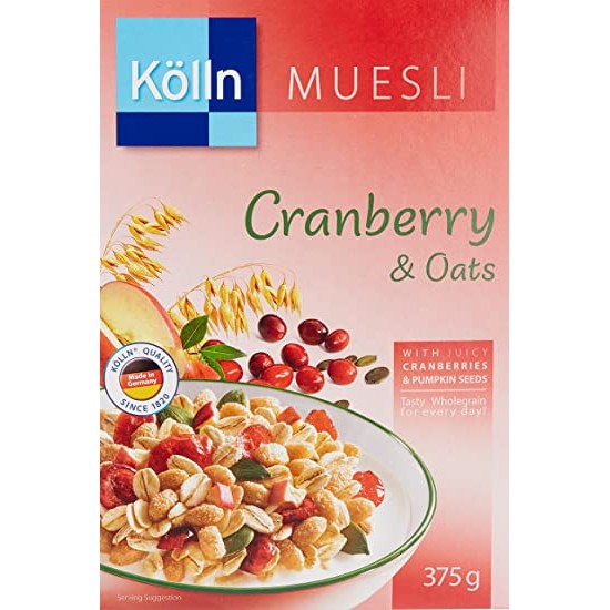 

KOLLN MUESLI CRANBERRY & OATS 375GR