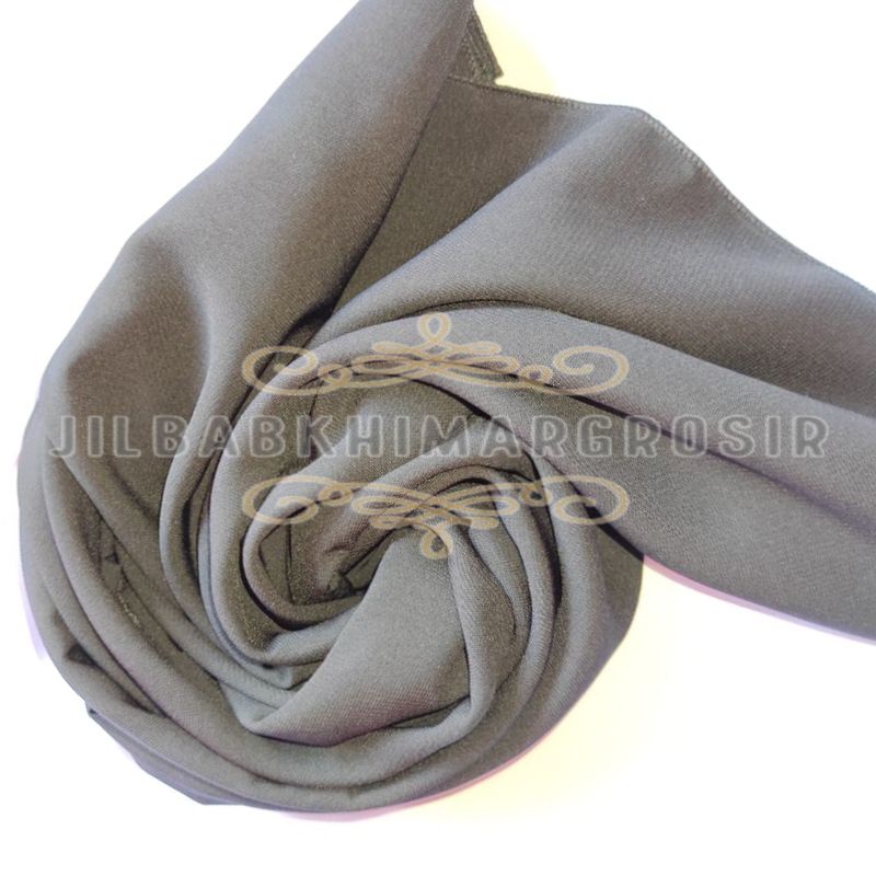 UK 200x75 Pashmina Jumbo Wolfis Italiano Ala Sabyan Malay Crepe Stretch Polos-Abu