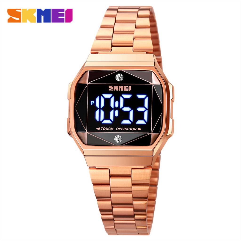 Jam Tangan Wanita SKMEI 1797 Women LED Digital Stainless Steel Jam Tangan Digital Original