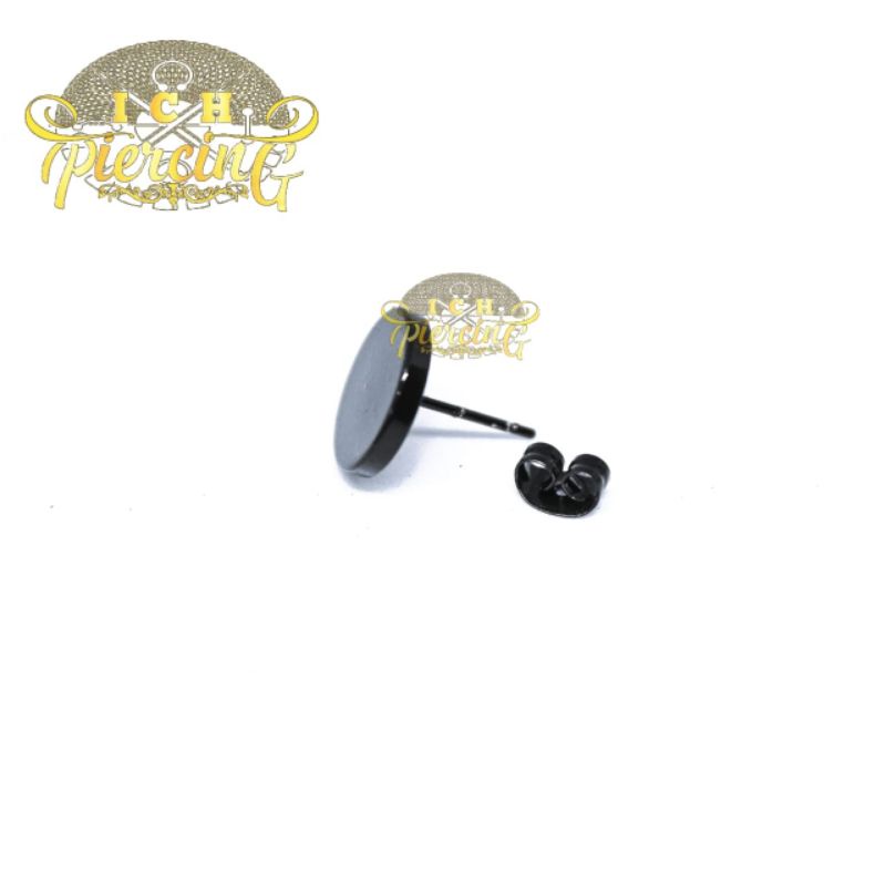 Anting Roda Tusuk Hitam 12mm / Anting Pria Cool / Anting lingkaran