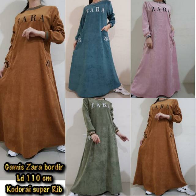 Gamis zahra bordir import Ld 110,,Size(Allsize)