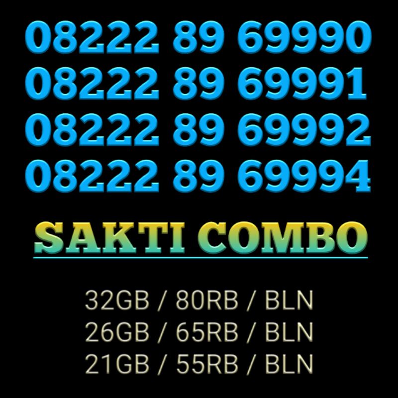 Nomor cantik Telkomsel Sakti Combo minimalis special triple 222 999