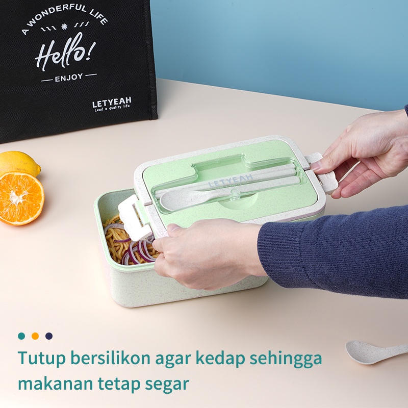 Letyeah &amp; Anantagt lunch box set bag Kotak Makan Siang Cangkir Sup Tas Bekal/Bento Portable Multifungsi Tempat Makan