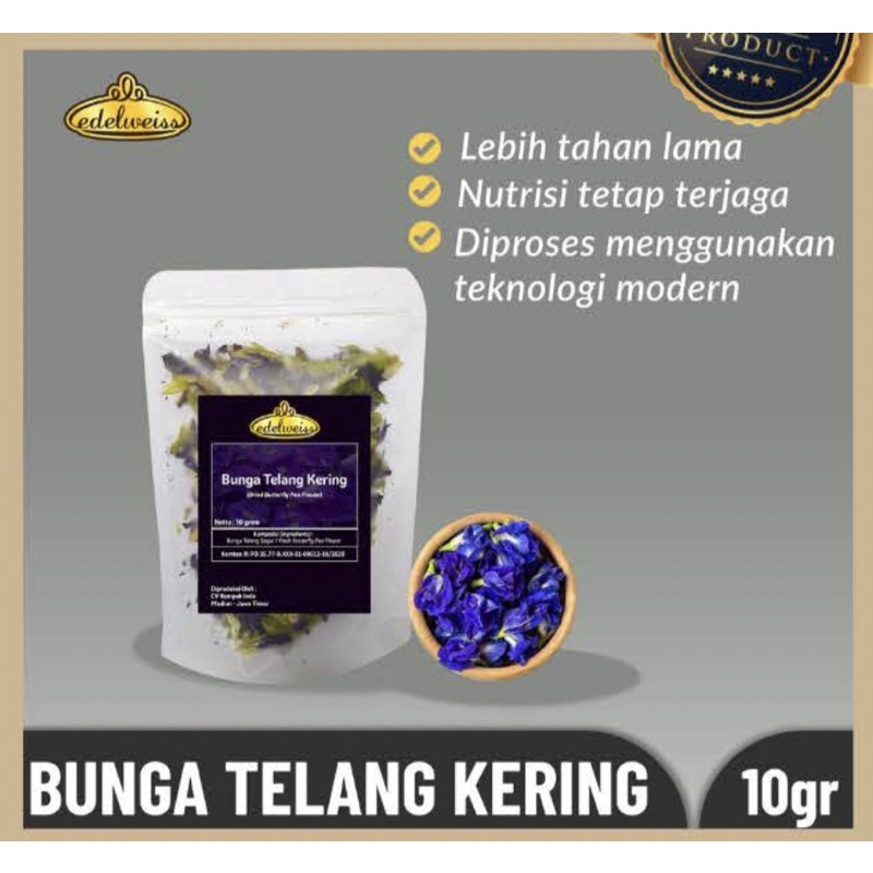 

bunga telang kering 10gr edelweiss