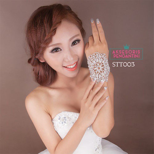 [SIAP KIRIM] WEDDING GLOVES AKSESORIS GELANG SARUNG TANGAN PENGANTIN WANITA STT003