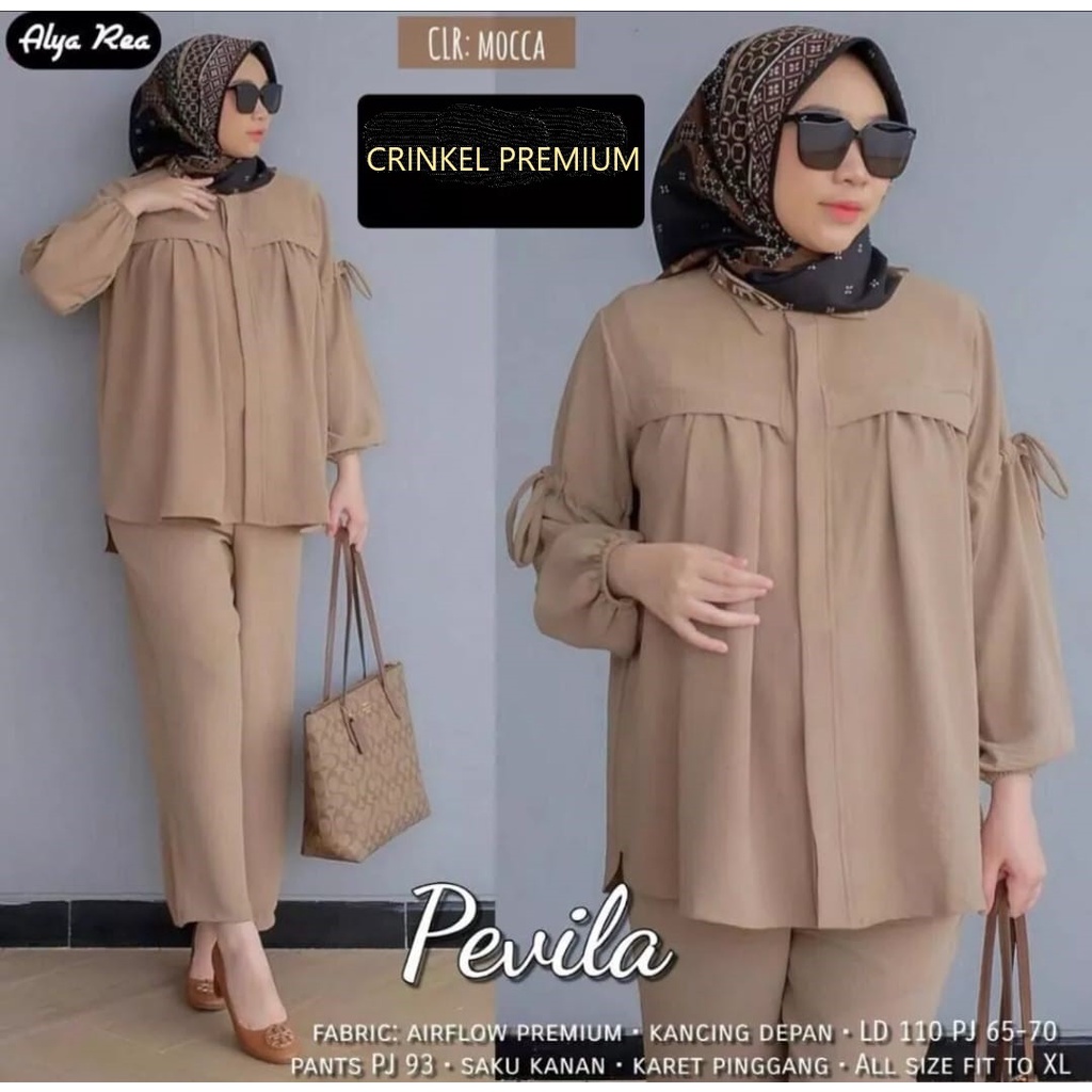 Detail produk dari NEW Setelan Wanita Jumbo Ld 120 Busui Original Berlabel Tulus Signature / PEVILA One Set Jumbo Setelan Wanita Dewasa Crinkle Airflow Kekinian / Setelan Dewasa Baju Atasan + Celana Crinkle wanita Remaja Best Seller / bayar di tempat