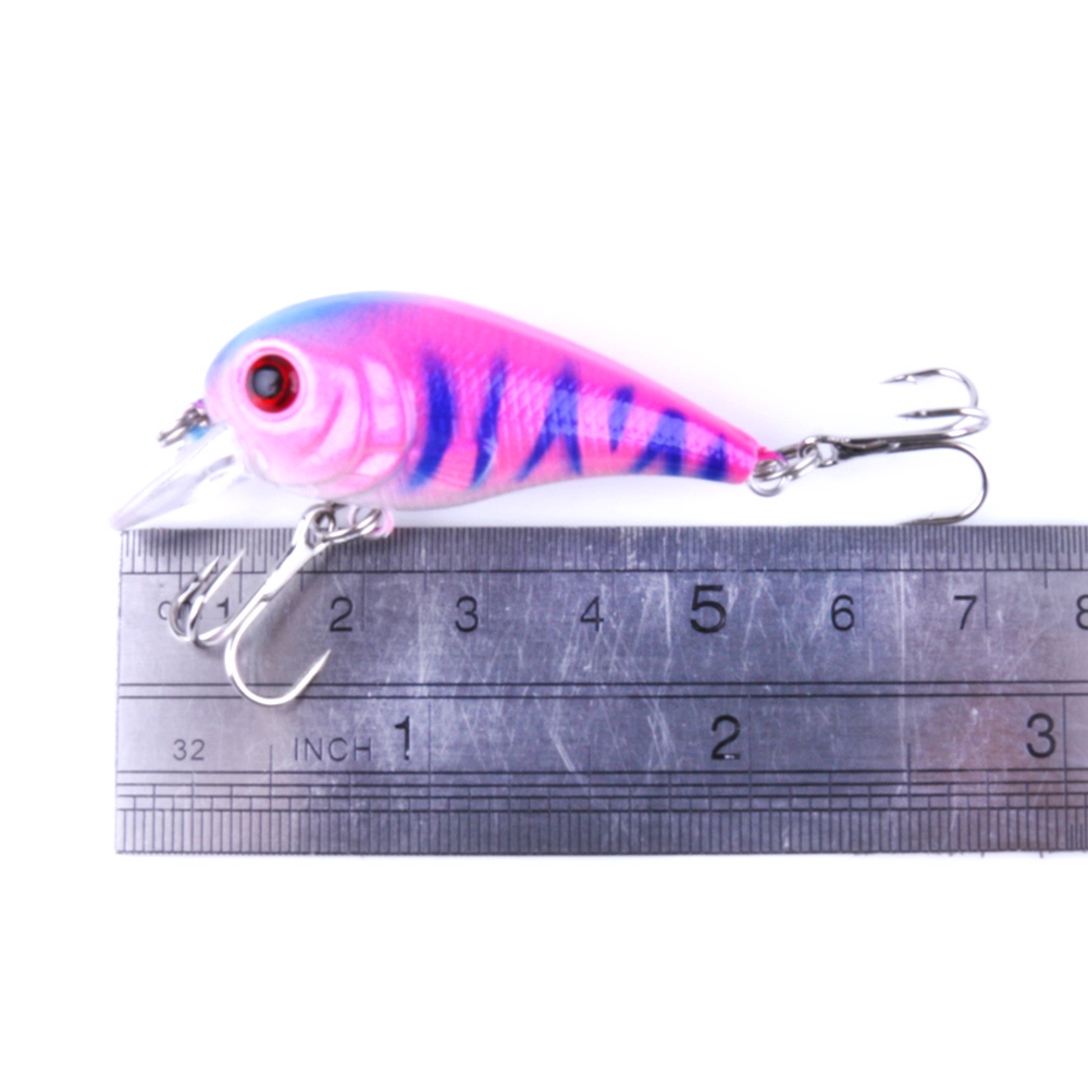 HENGJIA 4pcs Hard Wobbler Fishing Lure 5CM 5G Artificial Plastic Bait Bionic 3D Eyes Floating Crankbait Fish tackle